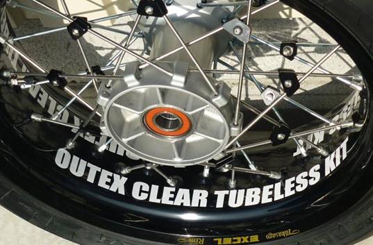 Tubeless Kit for HD FXDB DYNA STREET BOB Wheel Front 19×2.50 MT & Rear 17×4.50 MT/FR-HD255 OUTEX